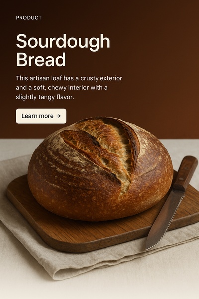 Stylish Web Page Design Featuring Sourdough Bread