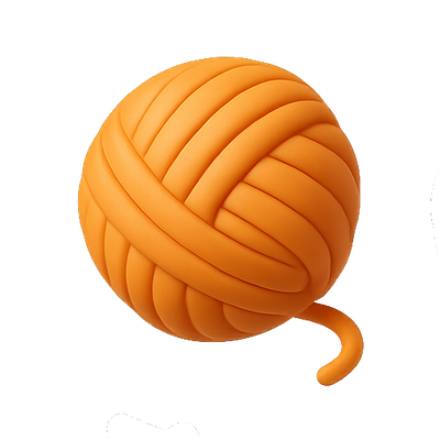 Stylized Orange Yarn Ball for Creative Projects