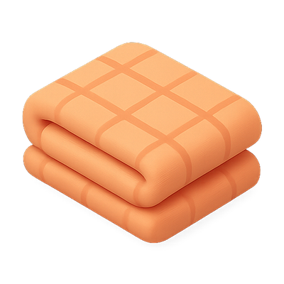 Stylized Plush Blanket Icon with Grid Pattern