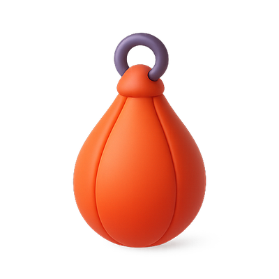 Stylized Orange Teardrop Shape with Loop