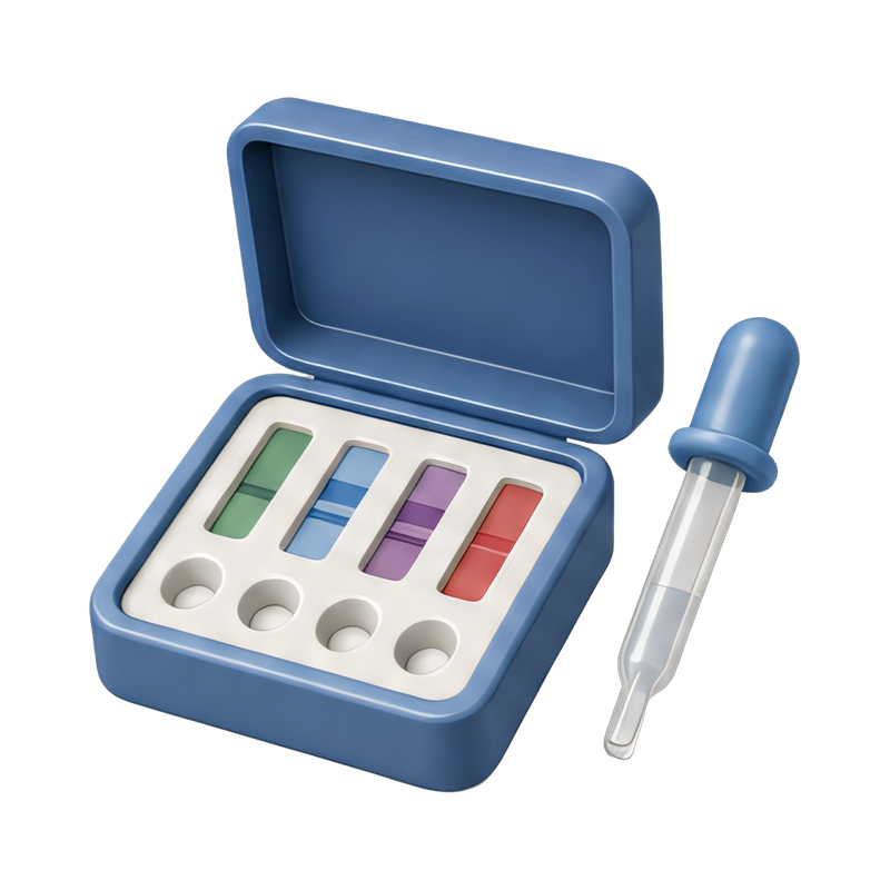 drug test kit with color indicators
