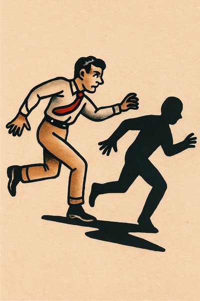 Chasing Shadows: Classic Tattoo Design Illustration