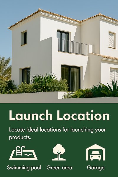 Promotional Real Estate Graphic for Product Launch Locations