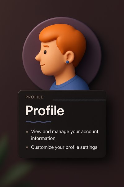3D Illustration of Profile Management Web Page Design