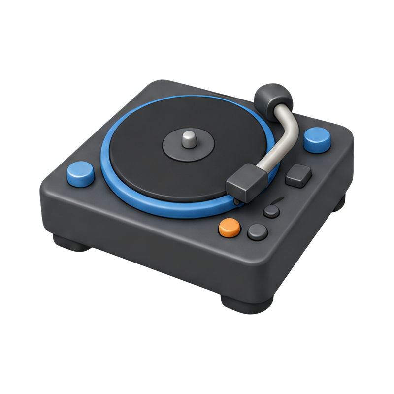modern DJ turntable setup