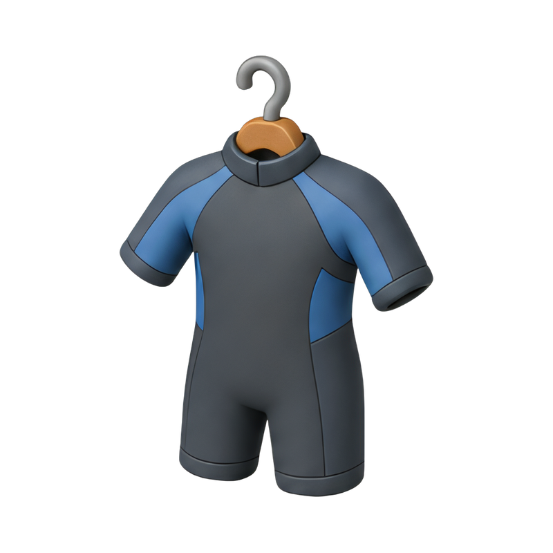 Wetsuit drying on a rack