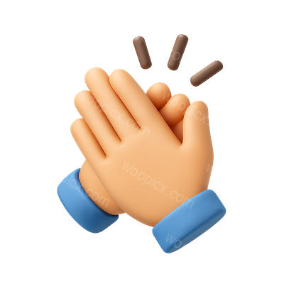 Stylized 3D Clap Icon with Isometric View