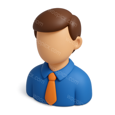 3D Isometric Icon of a Businessman in Blue Shirt