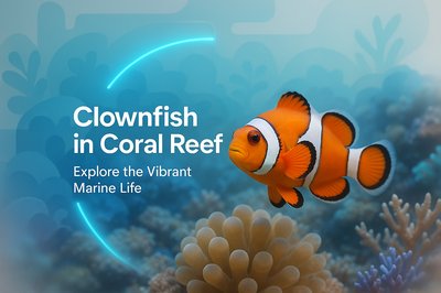 Clownfish Swimming in a Vibrant Coral Reef Scene