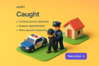 3D Scene of Law Enforcement Action with Vibrant Colors