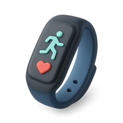 3D Fitness Tracker Icon with Isometric Design