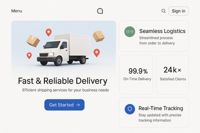 Minimalist Delivery Service Landing Page Design