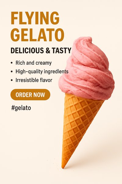 Promotional Gelato Advertisement with Enticing Visuals