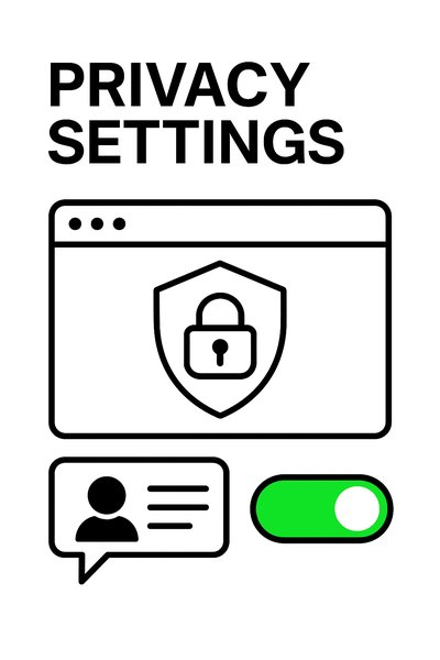 Digital Privacy Settings Graphic with Iconography