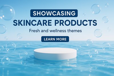 Promotional Skincare Products Showcase with Fresh Themes