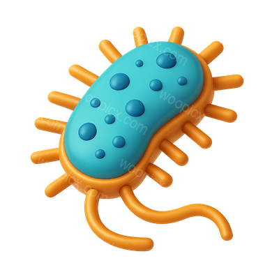 Colorful 3D Bacteria Icon with Volumetric Design