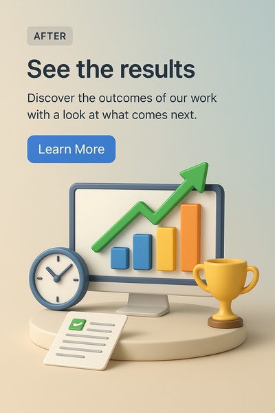 Detailed 3D Illustration Showcasing Results and Growth