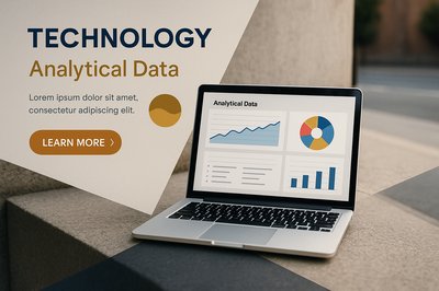 Laptop Displaying Analytical Data with Professional Design Elements