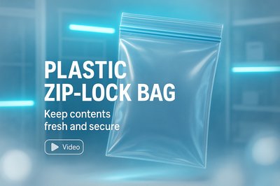 Transparent Plastic Zip-Lock Bag with Modern Design Elements