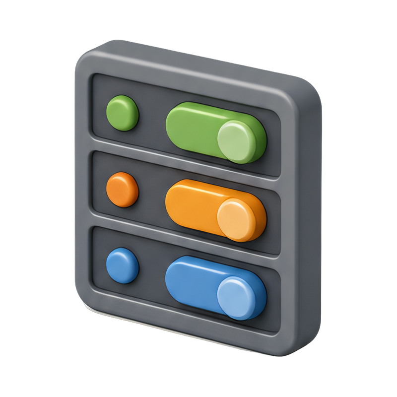 Toggle row panel interface