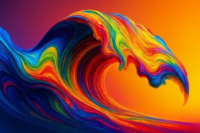 Vibrant Marbled Waves in Colorful Abstract Art