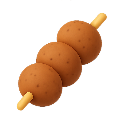 3D Rendering of a Skewered Meatball