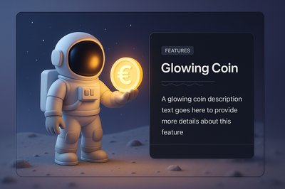 Astronaut Holding Glowing Coin on the Moon