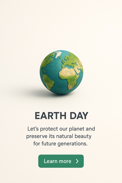 Earth Day Concept: 3D Illustration of Planet Earth