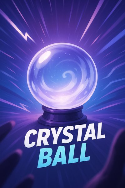 Dynamic Crystal Ball Illustration with Engaging Aesthetics