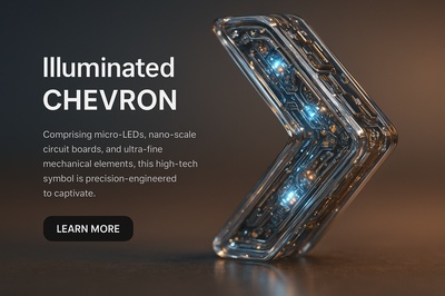 Hyperrealistic Illuminated Chevron with Micro-LEDs and Polymers