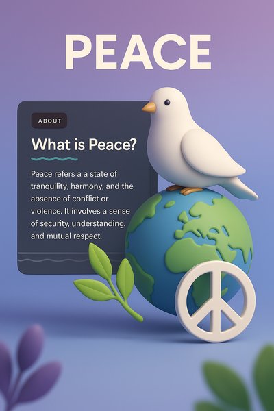 3D Illustration of Peace Concept with Globe and Dove