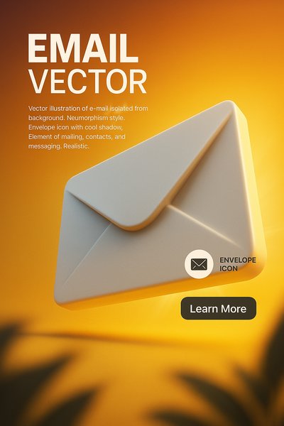 3D Email Vector Illustration for Messaging and Communication