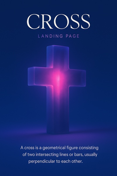 Illuminated Cross Design for Landing Page