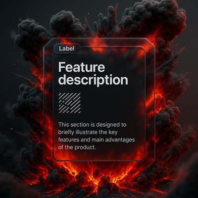 Explosive Scene with Dark Smoke and Red Lava