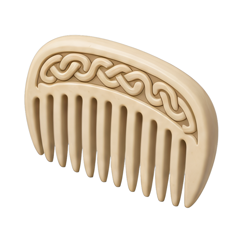 intricately carved bone comb