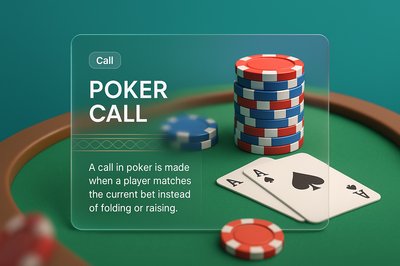 3D Poker Call Illustration with Transparent Elements