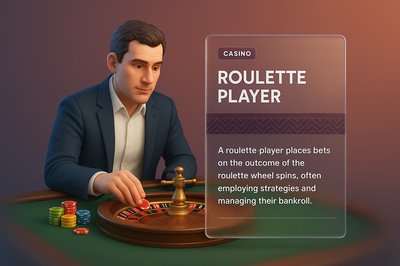 3D Illustration of a Roulette Player in a Casino Setting