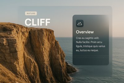 Stylish Web Page Concept with Cliff Background