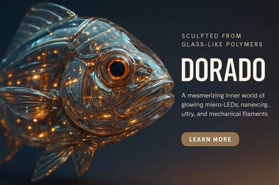 Hyperrealistic Dorado with LED and Circuit Details