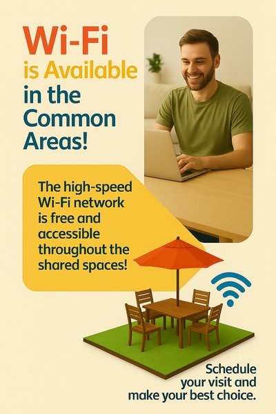 Promotional Graphic for Wi-Fi Availability in Common Areas