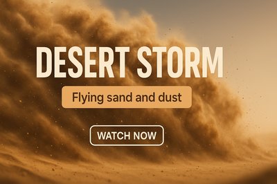 Dramatic Desert Storm Visual with Dynamic Sand Movement