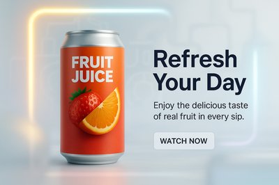 Promotional Beverage Can Design with Fruit Elements