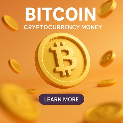 3D Bitcoin Graphic for Cryptocurrency Promotion
