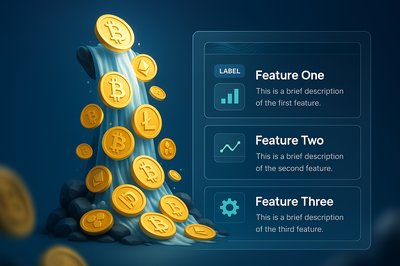 Dynamic Waterfall of Crypto Coins with Feature Blocks