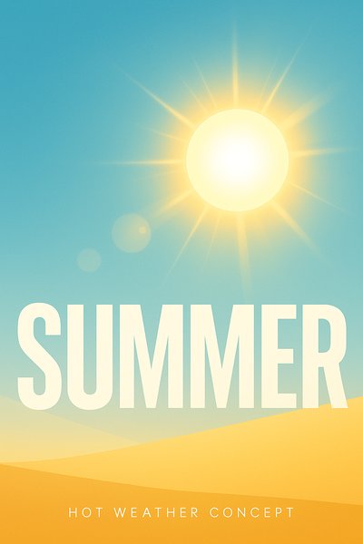 Sunlit Graphic Harmony - Modern Summer Illustration