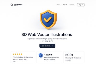 Modern 3D Web Design Landing Page Concept