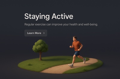 Dynamic 3D Scene Depicting Active Lifestyle Promotion