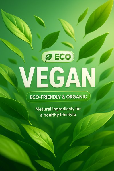 Vibrant Eco-Friendly Vegan Concept with Leaves