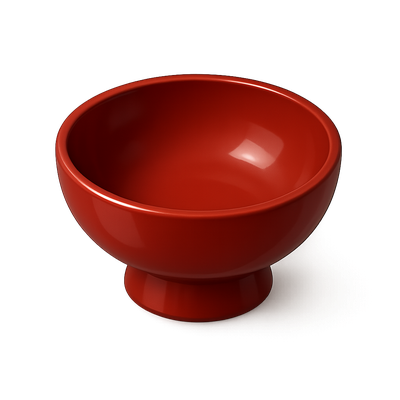 Glossy Red 3D Bowl Icon for Design Use