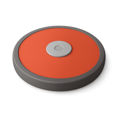 3D Discus Icon with Volumetric Design